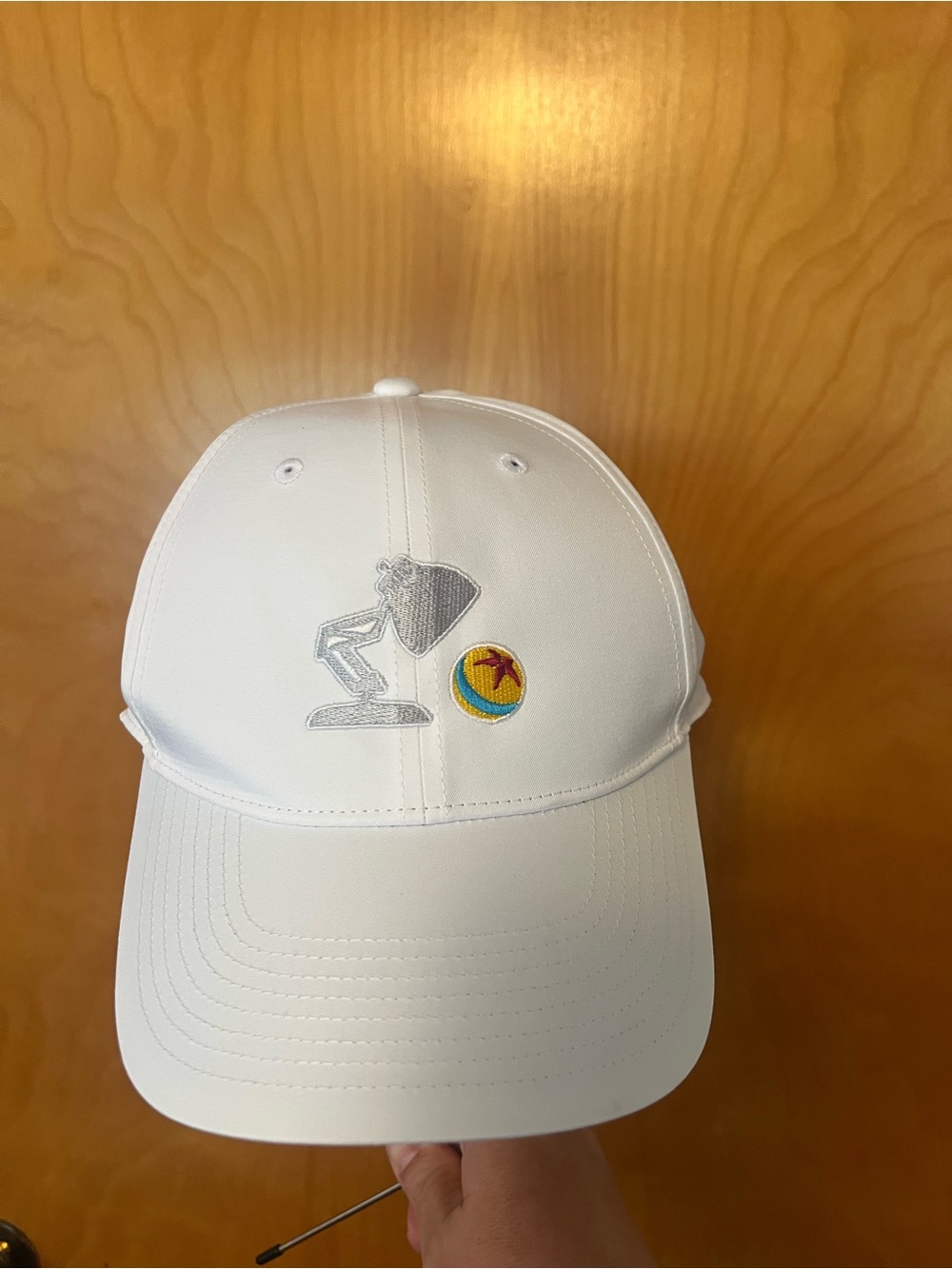 Nike White Cap with Silver Lamp Embroidery and Multicolor Star Ball